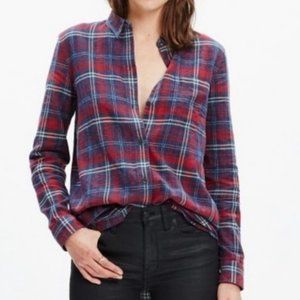 Madewell Red & Blue Ex-Boyfriend Flannel Shirt